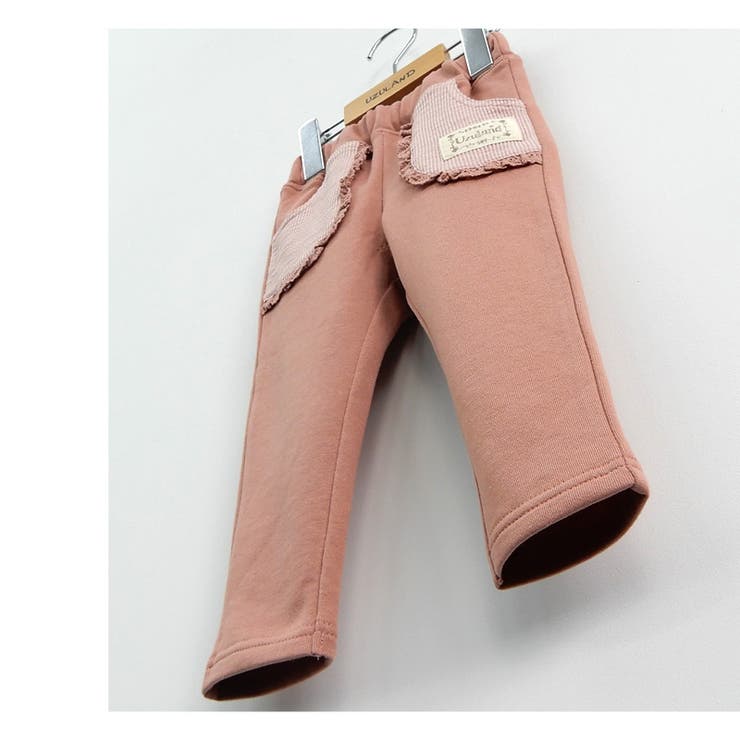 【10%OFF】子供服ボトムスパンツ女の子デザインポケットロングパンツ(80-130cm)【Uzulandウズランド】▽キッズベビーおしゃれかわいい可愛い二次加工切替女子女児こども服ベビー服秋春▽ポイント消化