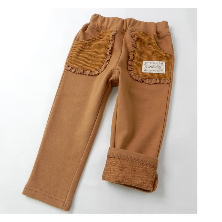 【10%OFF】子供服ボトムスパンツ女の子デザインポケットロングパンツ(80-130cm)【Uzulandウズランド】▽キッズベビーおしゃれかわいい可愛い二次加工切替女子女児こども服ベビー服秋春▽ポイント消化