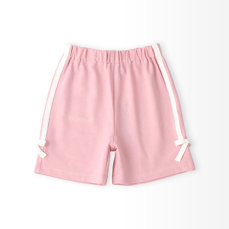 キッズ5分丈パンツハーフパンツ女の子イージーパンツ【GrinLabグリンラボ】ベビーストレッチズボンショートパンツショーツボトムス短パン涼しいミニ裏毛ライン入り裾リボンポケットかわいい可愛い伸縮ウエストゴム809095100110120130