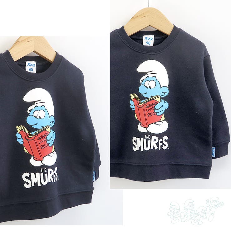 子供服スマーフトレーナー裏起毛キッズトップスプリント長袖(80-130)【SMURFS】▽男の子女の子裏毛スウェットベビーアニメキャラクター冬物80cm90cm95cm100cm110cm120cm130cm▽ポイント消化