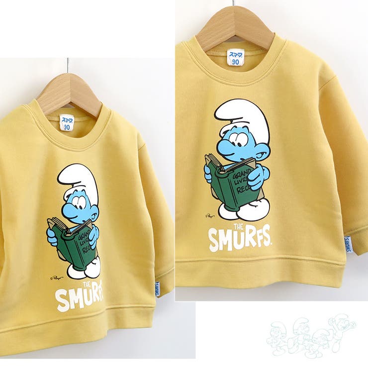子供服スマーフトレーナー裏起毛キッズトップスプリント長袖(80-130)【SMURFS】▽男の子女の子裏毛スウェットベビーアニメキャラクター冬物80cm90cm95cm100cm110cm120cm130cm▽ポイント消化