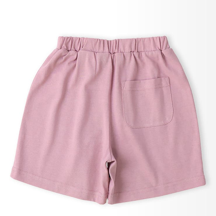 キッズ5分丈パンツハーフパンツ女の子イージーパンツ【GrinLabグリンラボ】ベビーストレッチズボンボトムス短パン涼しいカットソー天竺ハート花フラワーかわいい可愛いサックスピンクブラックラベンダー伸縮ウエストゴム女児90100110120
