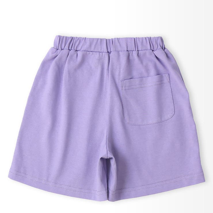 キッズ5分丈パンツハーフパンツ女の子イージーパンツ【GrinLabグリンラボ】ベビーストレッチズボンボトムス短パン涼しいカットソー天竺ハート花フラワーかわいい可愛いサックスピンクブラックラベンダー伸縮ウエストゴム女児90100110120