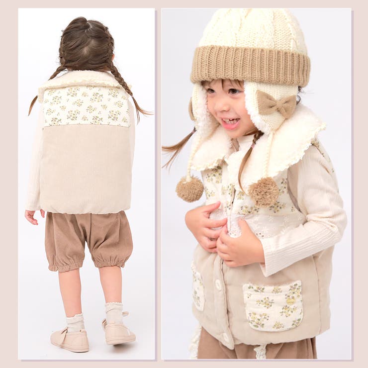 familiar】カウチン ベスト ニット アウター ジャケット ファミちゃん