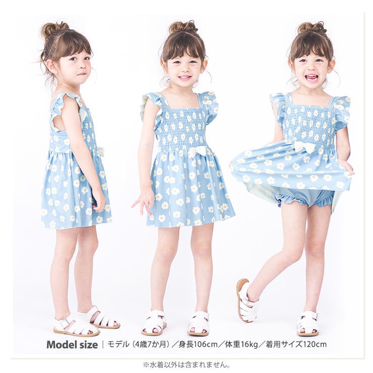 子供水着女の子キッズ女の子セパレート水着UV加工UPF50+(100-130cm)かわいいスイムウェア子供水着キッズ水着女児水着フリルリボンレース花かわいい可愛いプールスイミングスクール夏レジャー100cm110cm120cm130cm海海水浴UV対策夏休みGW