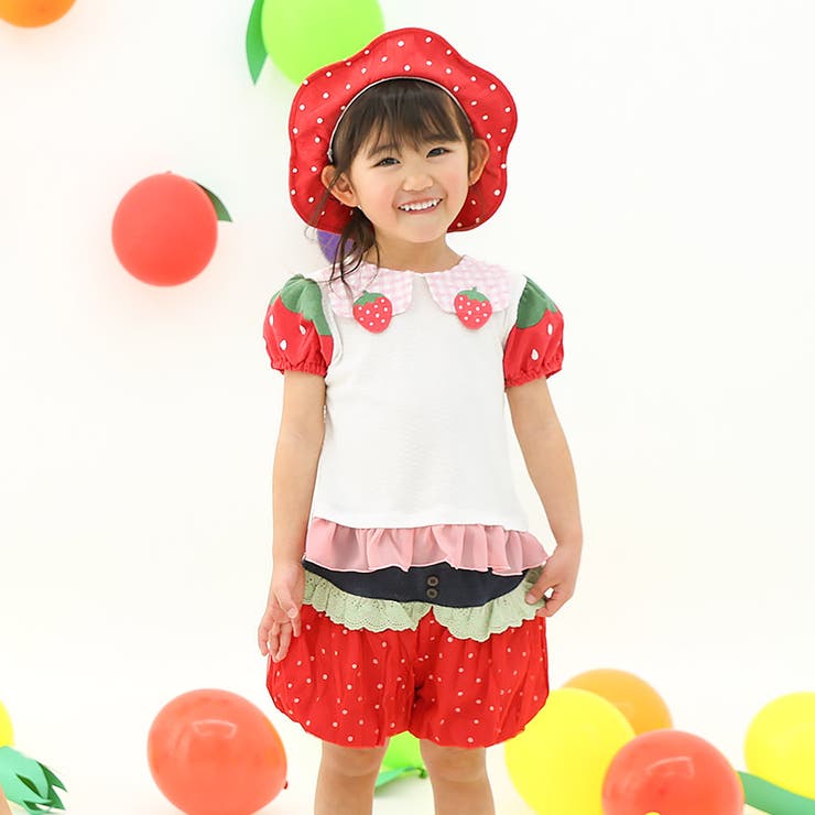 キッズ帽子ハットチューリップハット子供用男の子女の子くだものスイカいちごイチゴ苺【フルーツ天国】ベビー日除け熱中症対策熱さ対策暑さ対策子供帽子子どもこども果物すいか西瓜レッドグリーンダンス通園通学新学期プレゼント贈り物