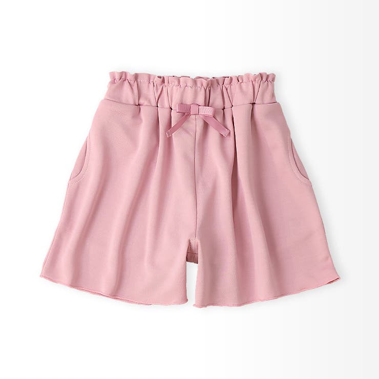 キッズキュロットショートパンツメッシュ女の子接触冷感涼しいイージーパンツ【GrinLabグリンラボ】ベビーハーフパンツズボンボトムス短パンリボンショーツフリル裾ショーパン伸縮ウエストゴムストレッチ女児809095100110120130