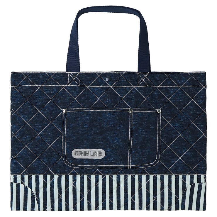 ストライプデニム地 レッスンバッグ キルティング | zooland | 詳細画像2 