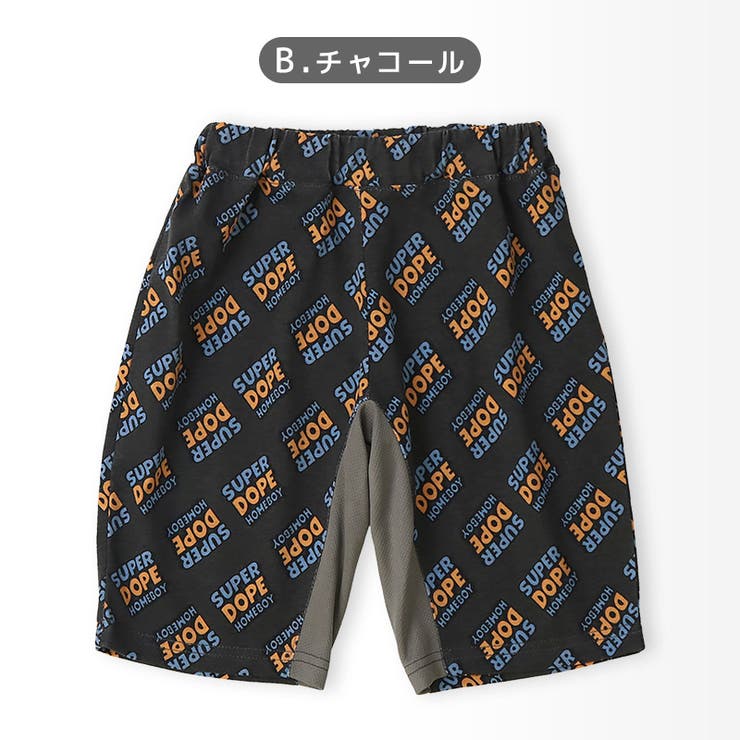 キッズ5分丈パンツメッシュ切替ハーフパンツ男の子接触冷感涼しいイージーパンツ【GrinLabグリンラボ】ベビーズボンボトムス短パン天竺伸縮ストレッチウエストゴム総柄恐竜ダイナソーロゴサーフストリートプリント男児女児90100110120