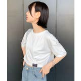 ロゴネーム付きギャザークロップドTシャツ | SHEPP | 詳細画像15 