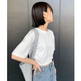ロゴネーム付きギャザークロップドTシャツ | SHEPP | 詳細画像17 