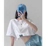 ロゴネーム付きギャザークロップドTシャツ | SHEPP | 詳細画像3 