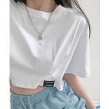 ロゴネーム付きギャザークロップドTシャツ | SHEPP | 詳細画像4 