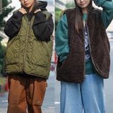 KHAKI×BROWN | ◆ファー×キルティング リバーシブルベスト◆ キルティングベスト | ONE 4 PREMIUM