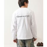 A柄-WHITE | 度詰め天竺 ロゴプリント ロンt | ONE 4 PREMIUM