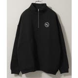 BLACK | ハーフジップ メンズ 裏起毛 | ONE 4 PREMIUM