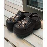 BLACK(うさぎ) | ビジュー付き 厚底サンダル レディース | ONE 4 PREMIUM