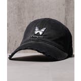 BLACK | ダメージキャップ ユニセックス つば広 | ONE 4 PREMIUM