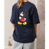 A柄-NAVY | ミッキー tシャツ レディース | ONE 4 PREMIUM