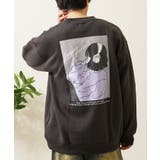 A柄-CHARCOAL | 裏起毛 トレーナー メンズ | ONE 4 PREMIUM