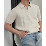 BEIGE | ハーフジップ ニット ポロシャツ | ONE 4 PREMIUM