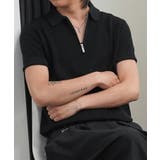 BLACK | ハーフジップ ニット ポロシャツ | ONE 4 PREMIUM