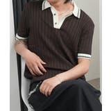 BROWN | ニットポロ メンズ 半袖 | ONE 4 PREMIUM