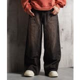 BLACK | ワイドデニムパンツ レディース ダブルニー | ONE 4 PREMIUM