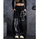 BLACK | スプレー加工 ワイド スウェットパンツ | ONE 4 PREMIUM