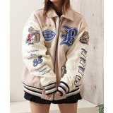 BEIGE×O.WHITE | スタジャン レディース ビッグシルエット | ONE 4 PREMIUM