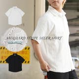 ◆ジャガードストライプ シアーシャツ◆シャツ メンズ | ONE 4 PREMIUM | 詳細画像1 