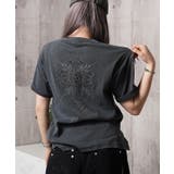 BLACK | バッククロス ピグメント Tシャツ | ONE 4 PREMIUM
