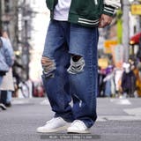 BLUE | ◆ハードクラッシュ デニムワイドパンツ◆ ワイドパンツ | ONE 4 PREMIUM