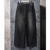BLACK | ワイドデニムパンツ レディース オーバーダイデニム | ONE 4 PREMIUM