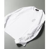 WHITE×GRAY | 袖ロゴ ロンt メンズ | ONE 4 PREMIUM