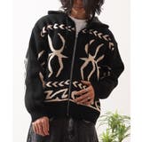 BLACK | ニットジップアップパーカー メンズ ニット | ONE 4 PREMIUM