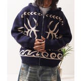 NAVY | ニットジップアップパーカー メンズ ニット | ONE 4 PREMIUM