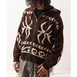 BROWN | ニットジップアップパーカー メンズ ニット | ONE 4 PREMIUM
