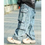 CHEMICAL BLUE | ◆切り替え ワイドバルーンパンツ◆ カーゴパンツ | ONE 4 PREMIUM