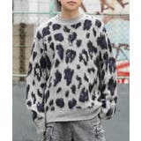 レオパード グレー | ◆モヘアタッチ 総柄 ビッグクルーニット◆ | ONE 4 PREMIUM