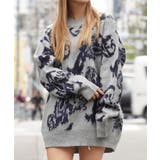 ペイズリー グレー | ◆モヘアタッチ 総柄 ビッグクルーニット◆ | ONE 4 PREMIUM