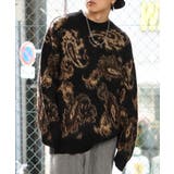ペイズリー ブラック | ◆モヘアタッチ 総柄 ビッグクルーニット◆ | ONE 4 PREMIUM
