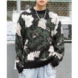 フラワー ブラック | ◆モヘアタッチ 総柄 ビッグクルーニット◆ | ONE 4 PREMIUM