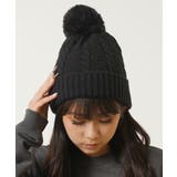 BLACK | ボンボンニット帽 レディース ニット帽 | ONE 4 PREMIUM