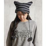 GRAY×BLACK | ニット帽 メンズ 猫耳ニット帽 | ONE 4 PREMIUM