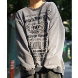 GRAY | ◆ボトルラベルロゴ刺繍 ピグメントトレーナー◆ クルースウェット | ONE 4 PREMIUM