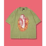 KHAKI(B) | ◆ガールプリント ピグメントTシャツ◆ オーバーサイズ | ONE 4 PREMIUM