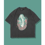 BLACK(B) | ◆ガールプリント ピグメントTシャツ◆ オーバーサイズ | ONE 4 PREMIUM