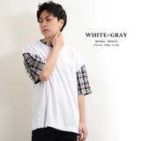 08-ホワイト×グレー | tシャツ ビッグT ビッグシルエット | ONE 4 PREMIUM