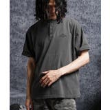 BLACK | ピグメント加工 Tシャツ ヘンリーネック | ONE 4 PREMIUM